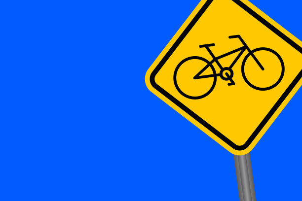 道路标志，注意骑车人，警告标志矢量图标股票插图图片下载