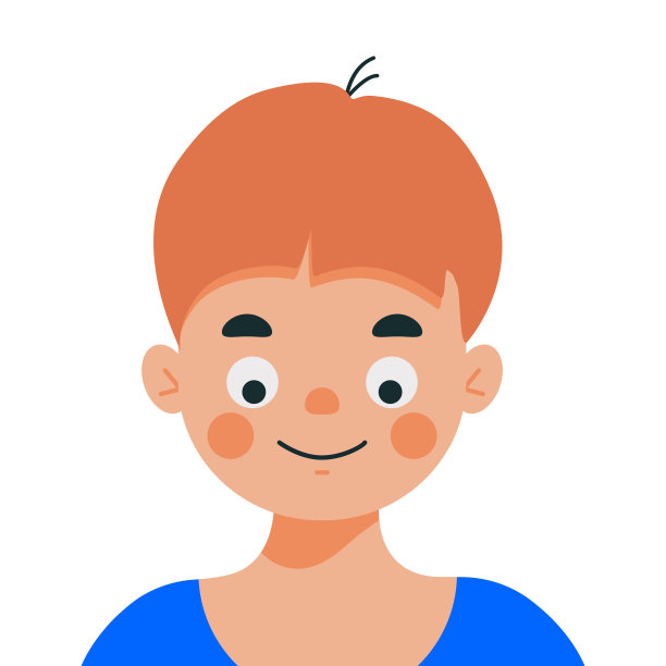 年轻人的脸，男人化身在平面风格图片下载