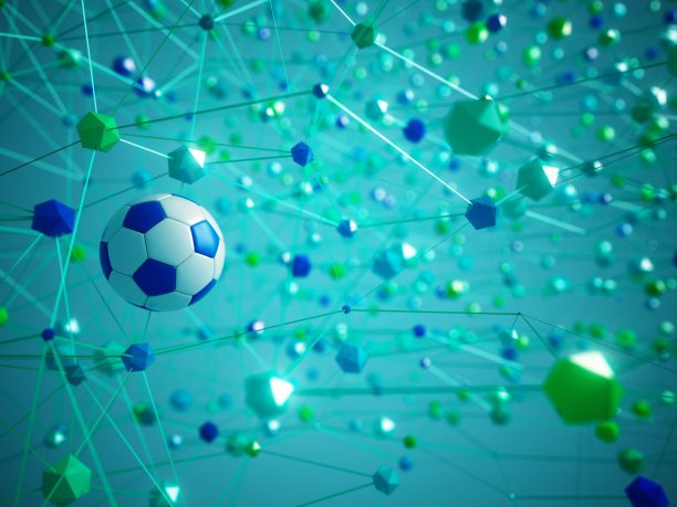 3D足球，3D插图，图形背景元素，体育抽象背景图片下载