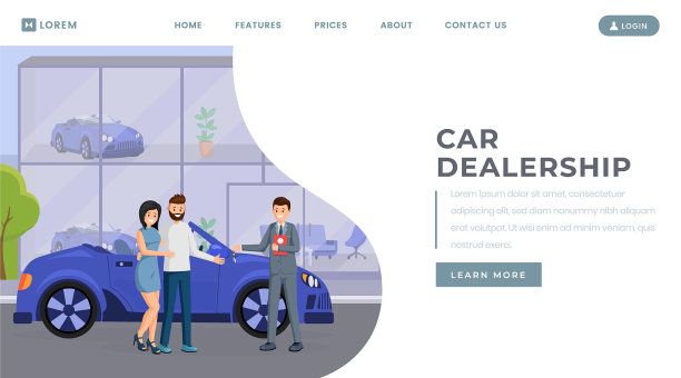 汽车经销商登陆页面模板图片下载