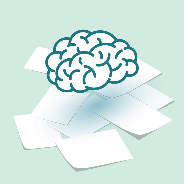 矢量绘制大脑和分散文件。图片下载