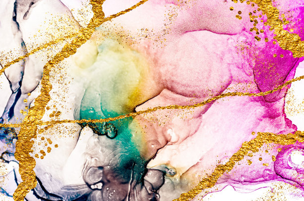 金色的天空。奢侈的艺术。北金-大理石。图片下载