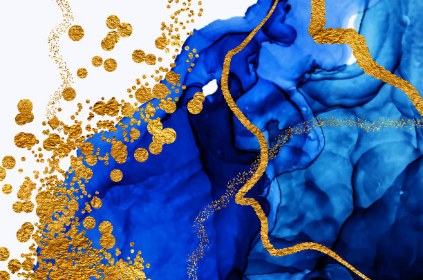 金色的天空。奢侈的艺术。北金-大理石。图片下载