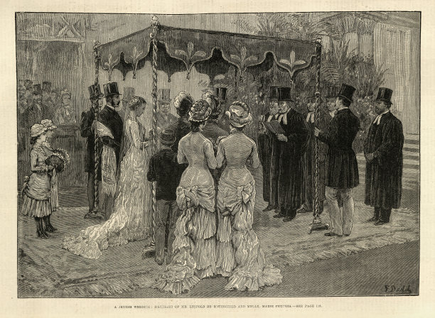 利奥波德·罗斯柴尔德和玛丽·佩鲁贾的婚姻，犹太婚礼，19世纪维多利亚图片下载