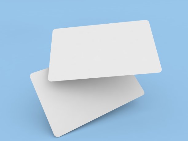 两张蓝色背景的银行卡模型。图片下载