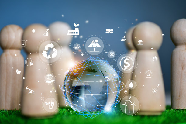 环保技术理念。利用可再生资源技术实现可持续的ESG现代化发展图片下载