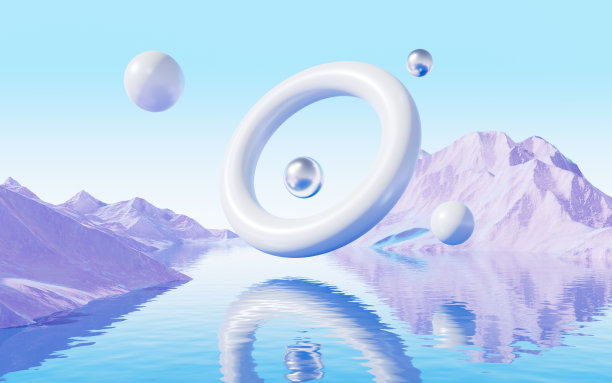 抽象水面和几何背景，3d渲染。图片下载