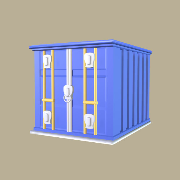 3D图标航运集装箱渲染孤立的彩色背景图片下载
