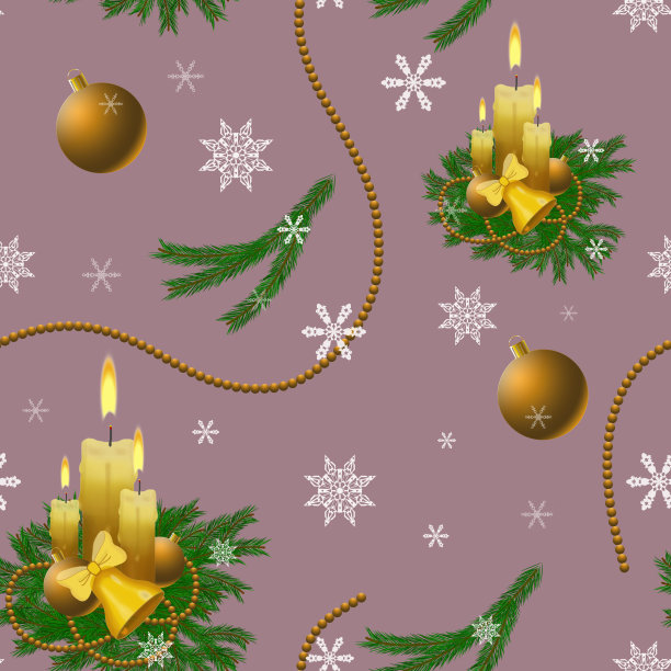 关于新年和圣诞节主题的无缝图案图片下载