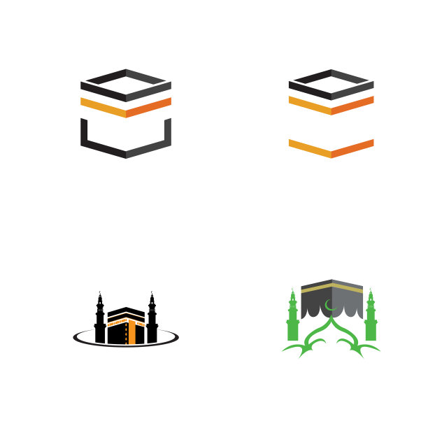 克尔白麦加符号标志设计模板图片下载