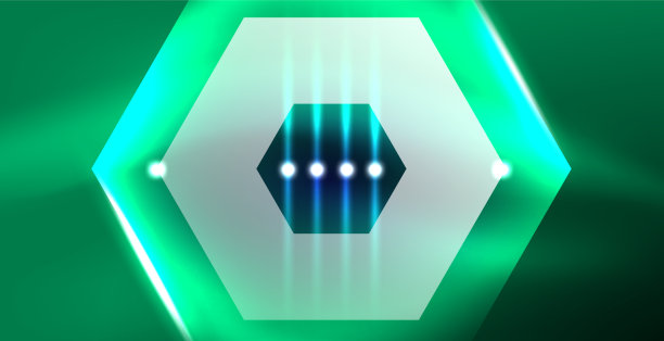 霓虹六边形背景高科技设计图片下载