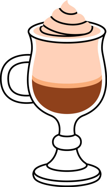 咖啡芳香饮料倒入玻璃杯与奶油图片下载