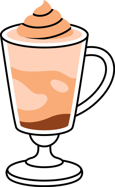 咖啡芳香饮料倒入玻璃杯与奶油图片下载