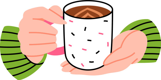 手捧咖啡杯，香气四溢图片下载