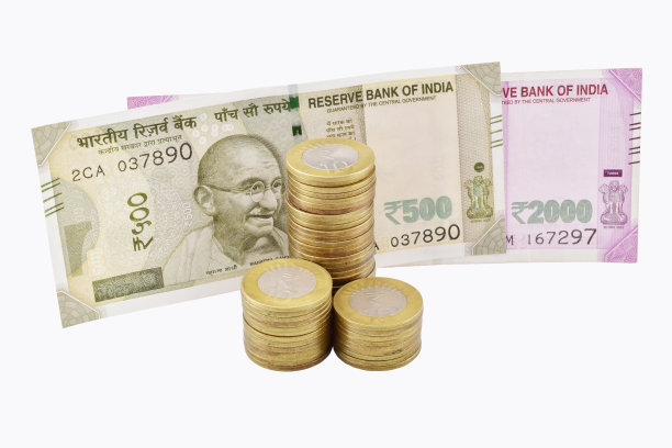 特写的印度货币孤立的白色背景与剪辑路径图片下载