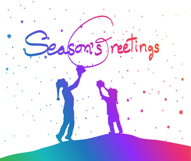 蓝色圣诞祝福彩虹图片下载