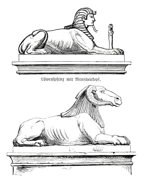 斯芬克斯狮子，斯芬克斯公羊图片下载