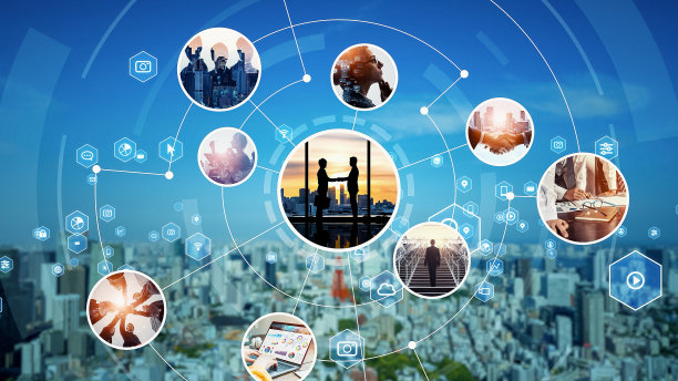 商业网络概念。管理策略。运动图形。图片下载