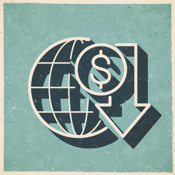 美元汇率下降。图标复古复古风格-旧纹理纸图片下载