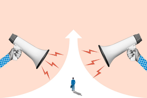 手持扩音器支持激励商人。象征着雄心、动力和漫漫长路图片下载