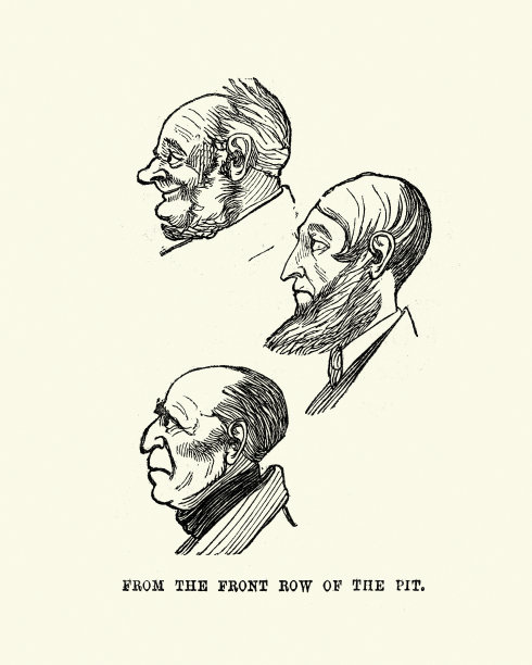 戏剧人物素描，维多利亚伦敦人物，1850年代图片下载