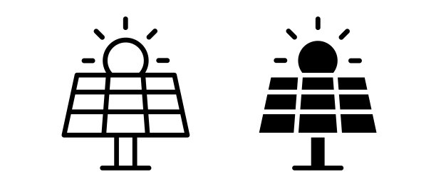 太阳能电池板矢量图标集。绿色能源标志。可再生能源星座图片下载