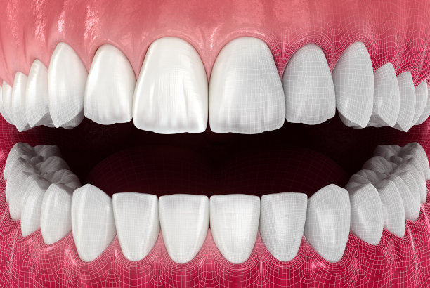 数字牙科。牙科3D插图图片下载