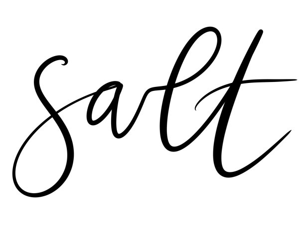 设计元素刻字手写风格刷黑色调味厨房食谱字盐可印刷包装标志贴纸图片下载