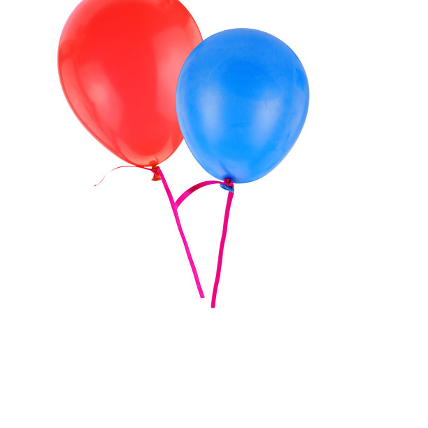 气球在白色的背景上单独飞行，图片下载
