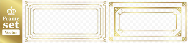 装饰金框架集矢量图片下载
