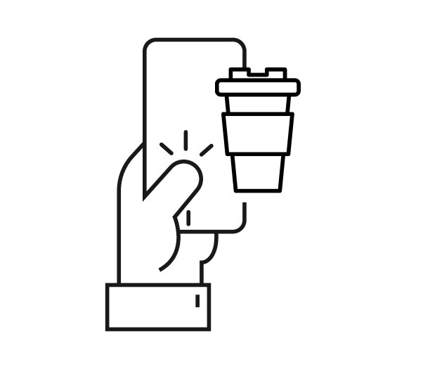 在线咖啡订购图标。在线市场。
网上咖啡店。图片下载