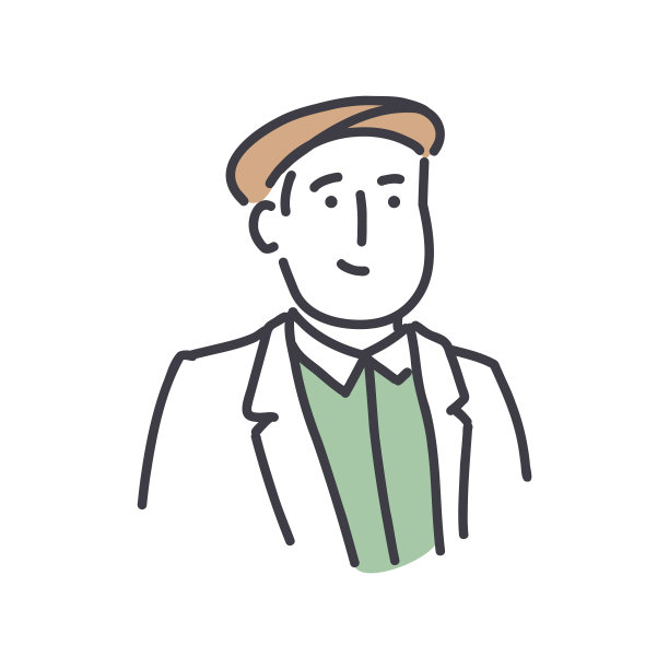 一个面带微笑的成熟男人的肖像，帽子立在白色的背景上。简单的风格轮廓平面矢量插图。休闲场景。图片下载