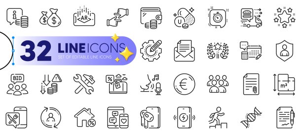 房屋贷款、化学DNA、星星线性图标集。适用于Web应用程序。矢量图图片下载