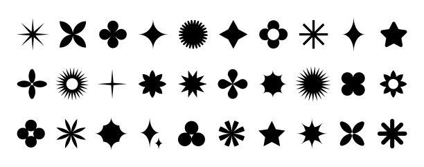 野兽派抽象几何形状。矢量集复古y2k最小图形图标，标志，设计元素图片下载