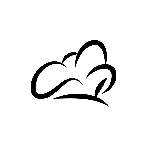 简单的厨师帽子标志设计，模板剪影矢量插图图片下载