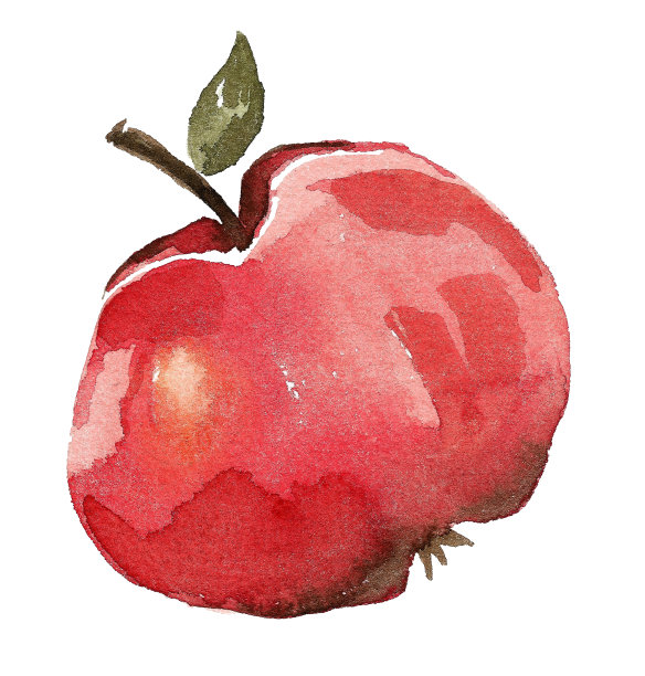 一个成熟的红多汁的大苹果，有一根小树枝和一片绿叶。图片下载