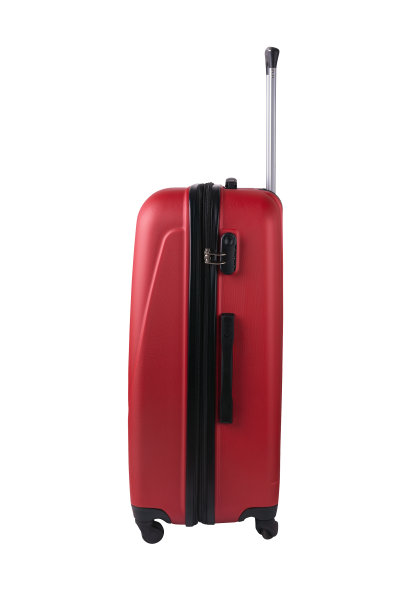 白色背景上的红色行李箱图片下载