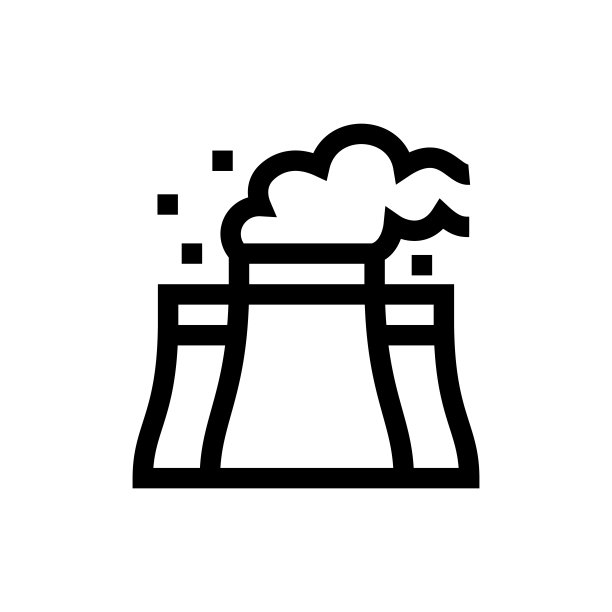 核电站线路图标，设计，像素完美，可编辑笔触。全球变暖。图片下载