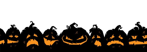 万圣节无缝图案与南瓜为背景和万圣节派对的设计图片下载