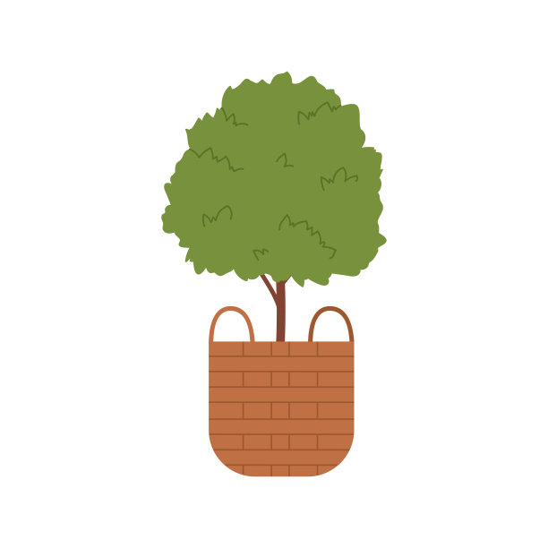 装饰花园盆栽树图片下载