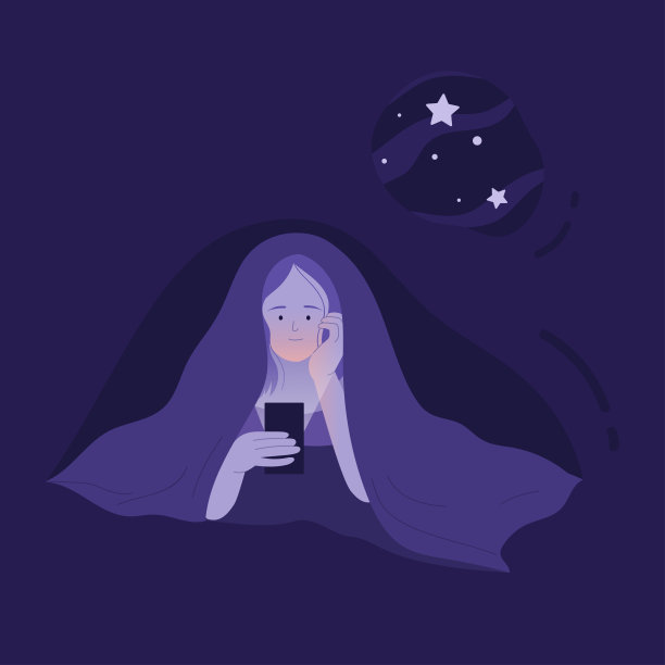 失眠女孩玩智能手机图片下载