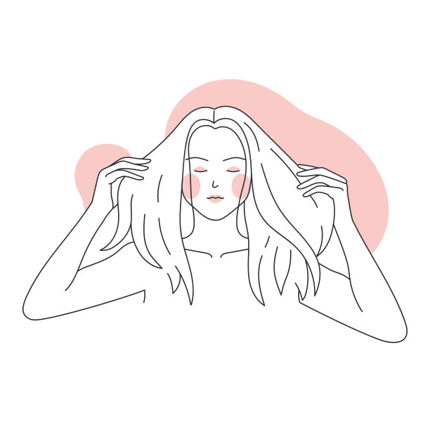 在头发上涂抹护理精华液图片下载