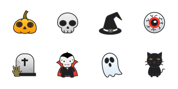 万圣节南瓜鬼矢量图标图片下载