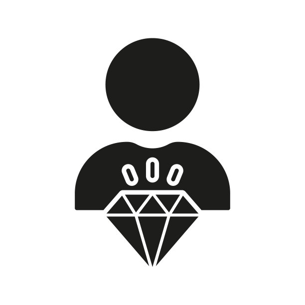 企业意识形态剪影图标。员工价值，人有菱形象形。以人为本是企业的核心价值观。工作原则符号。孤立矢量图图片下载