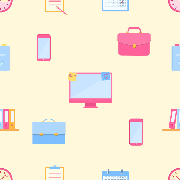 无缝图案与办公配件。经营理念图片下载