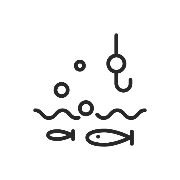 钓鱼露营图标。图片下载