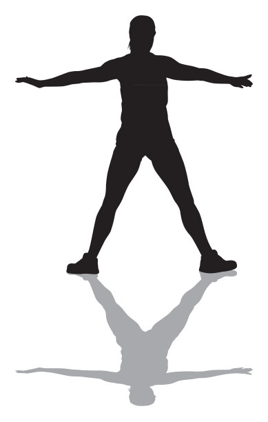 在阴影中伸展的女人图片下载