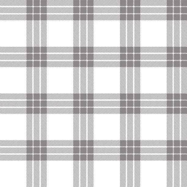 格子呢无缝图案，白色和灰色。图片下载