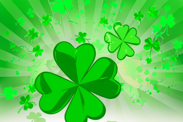 绿三叶草背景，圣帕特里克节背景图片下载