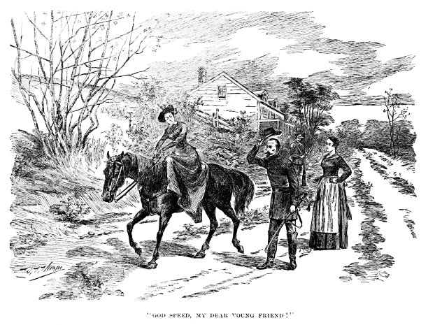 南方白人妇女骑马传递消息，19世纪美国内战图片下载